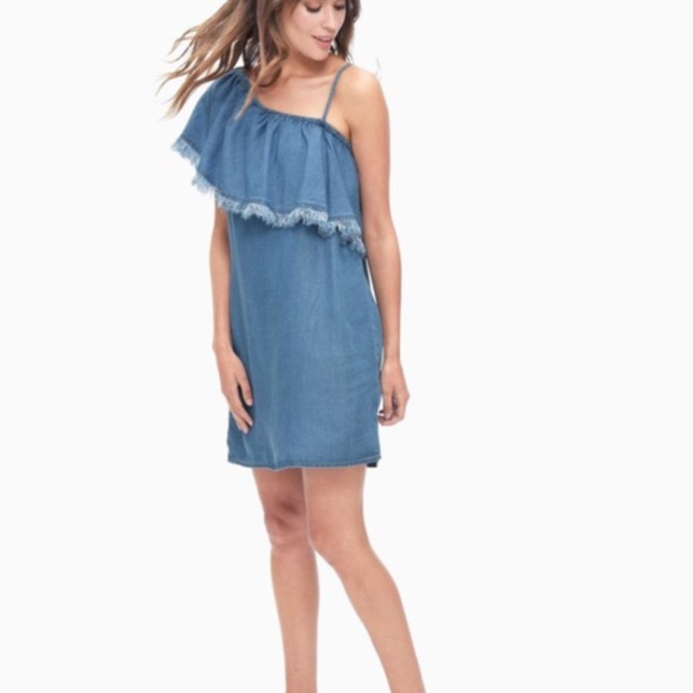 Splendid one shoulder chambray dress